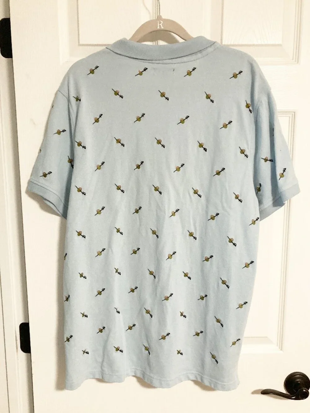 J Crew 100% Cotton Short Sleeve Polo Embroidered Olive Print Size XL